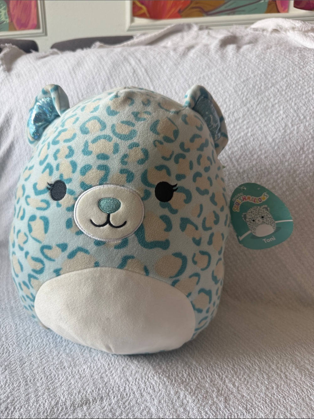 Squishmallows Blue Teal Leopard Print Plush - Toni